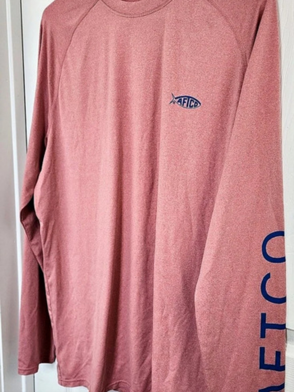 AFTCO Men's Samurai Long Sleeve Sun Protection Shirt Pink